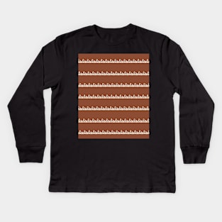 Mudcloth Pattern Minimalist  Abstract  Terracotta  Boho  Pattern Kids Long Sleeve T-Shirt